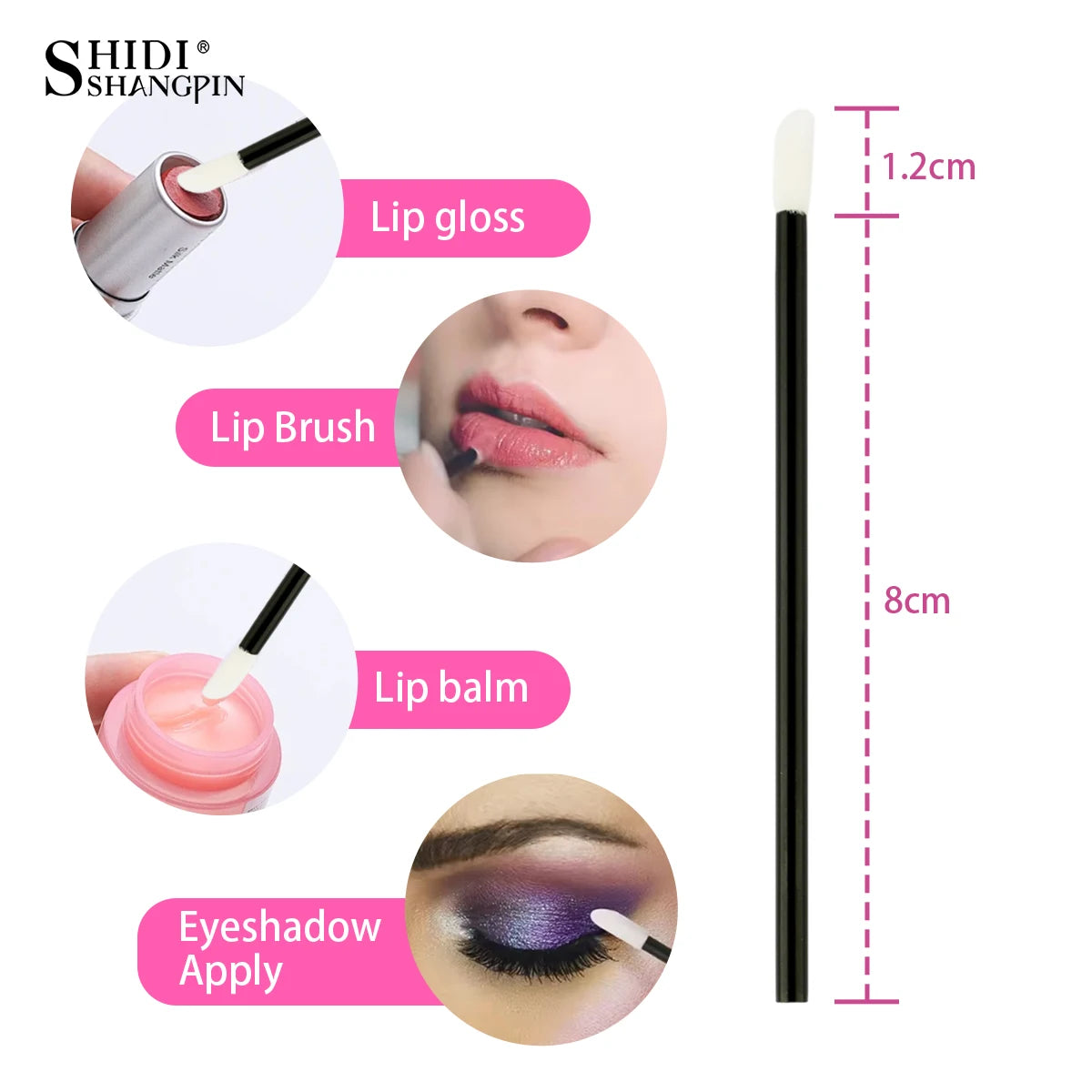 Wholesale lip brushes and lipstick wands set with disposable lip gloss applicators for makeup application