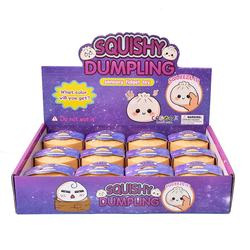 2026 new Decompression toy glitter colored bun shaped venting ball, dumping bun squeezing decompression ball