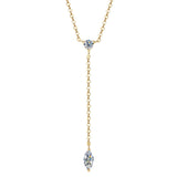 S925 silver marquise moissanite necklace for women, elegant pendant design by HSF Marketplace