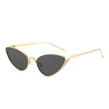 Alloy triangle cat eye sunglasses for women with vintage gradient lenses, UV400 protection, stylish outdoor sun glasses by HSF Marketplace