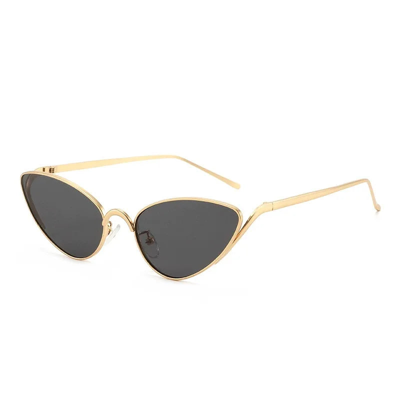 Alloy triangle cat eye sunglasses for women with vintage gradient lenses, UV400 protection, stylish outdoor sun glasses by HSF Marketplace