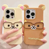 3D cute bear cartoon phone case for iPhone 12–17 Pro Max models by HSF Marketplace