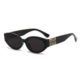 Unisex HSF Marketplace oval luxury glamour sunglasses with minimalist frames and UV400 lenses