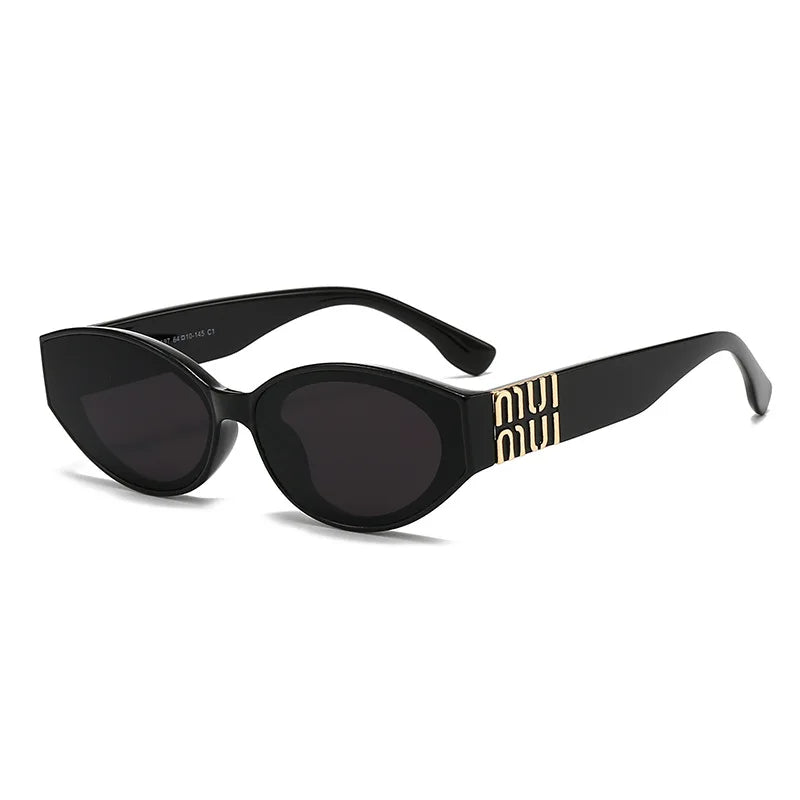 Unisex HSF Marketplace oval luxury glamour sunglasses with minimalist frames and UV400 lenses