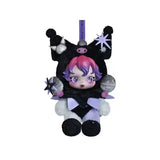 POPMART Skullpanda × My Melody Kuromi plush doll pendant keychain amid flowers blind box collectible figure