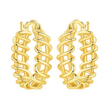 925 sterling silver 18K gold-plated cherry blossom butterfly hoop earrings for women