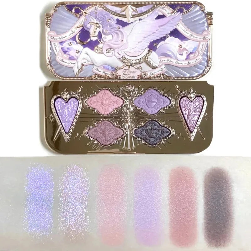Flower Knows Sweetie Bear Collection 6-color eyeshadow palette with matte and shimmer powder shades