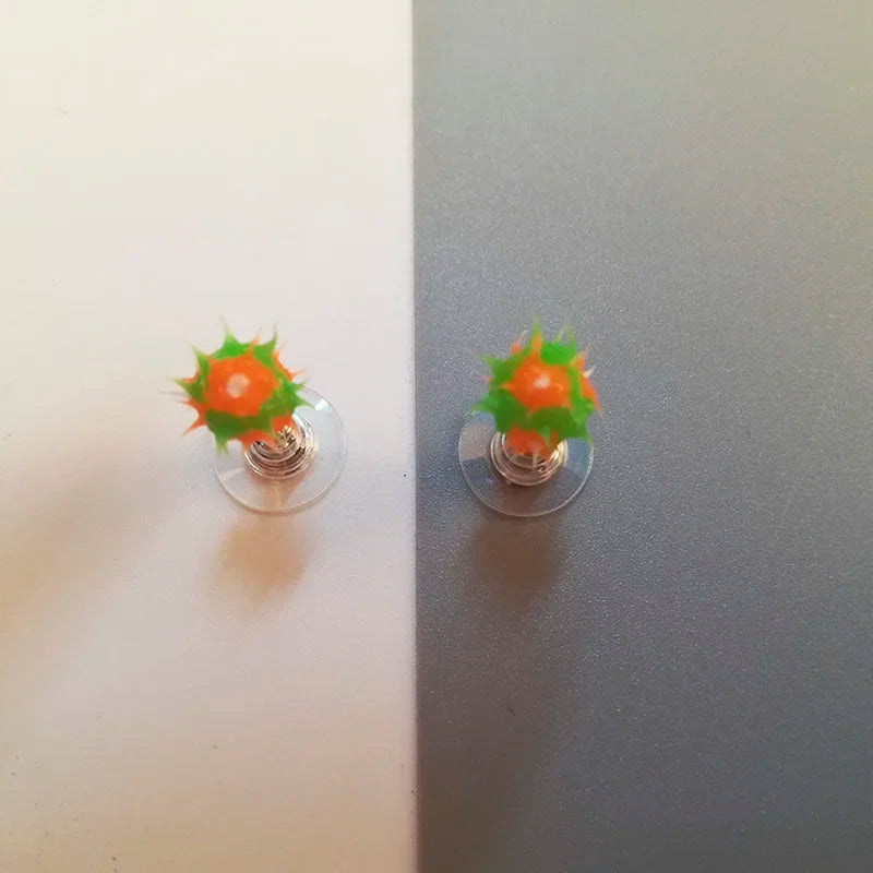 Colorful silicone ball stud earrings in Japanese Korean style, 32 patterns for girls, teens, and children by HSF Marketplace