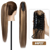 S-noilite straight human hair claw clip ponytail extension in natural black, blonde, and brown tones