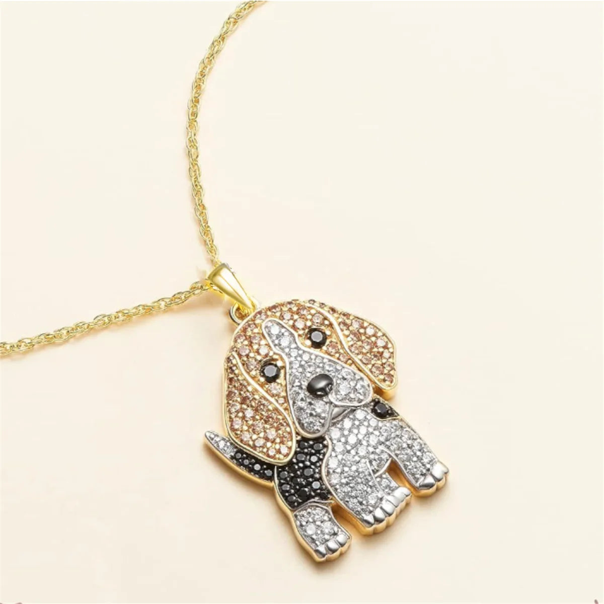 Cute beagle pendant necklace for dog lovers, elegant jewelry by HSF Marketplace
