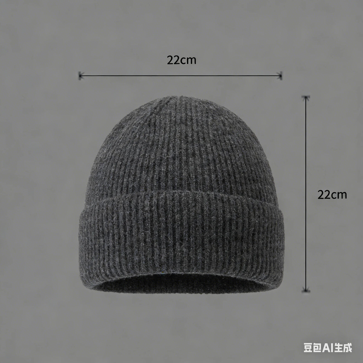 Warm knitted melon hat winter beanie for women and men in soft textured knit fabric