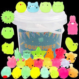 Glow-in-the-Dark Mini Mochi Squishy Animals – Cute Stress Relief Sensory Fidget Toys
