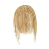 Messy bun wavy curly human hair ponytail with clip-in extensions and air bangs fringe for women