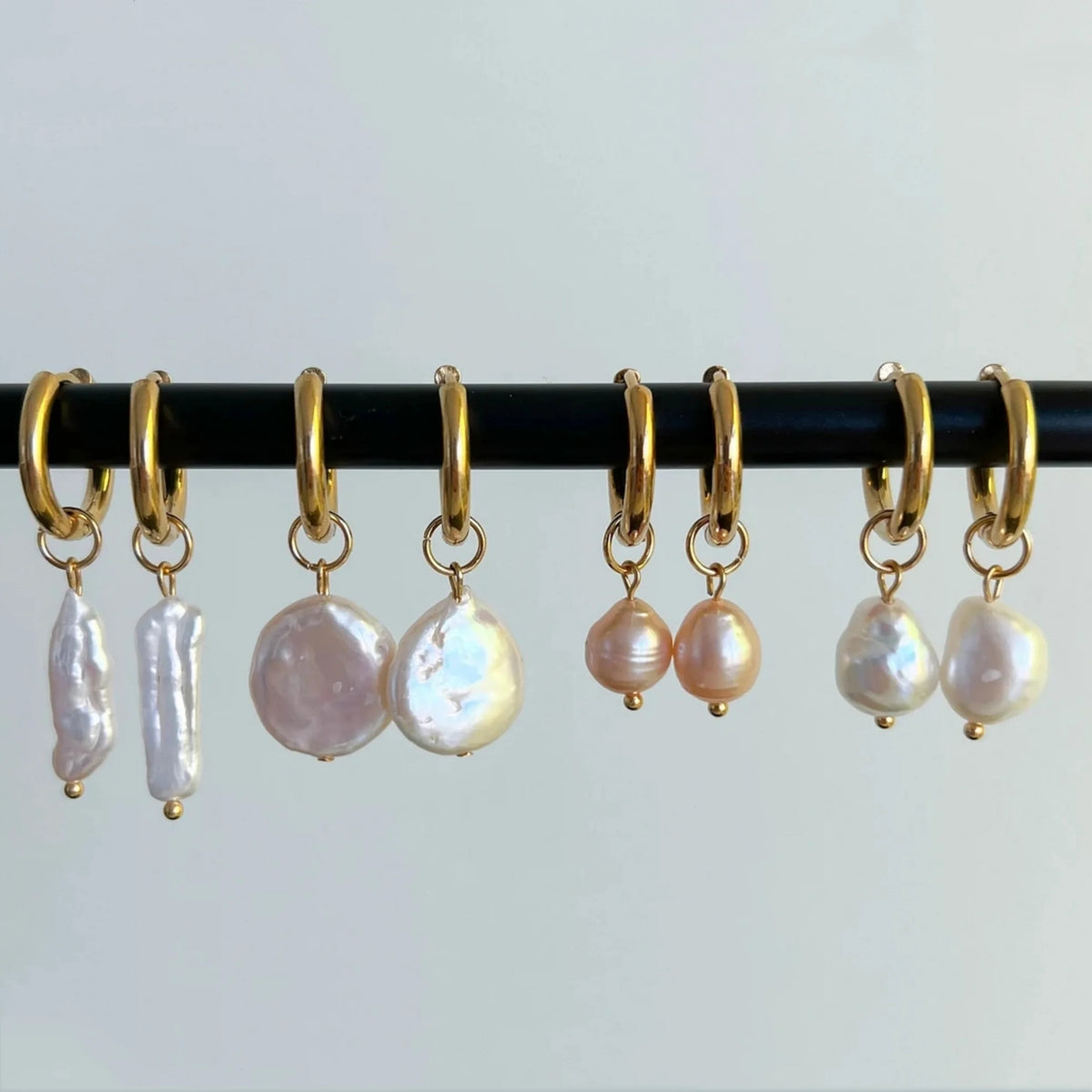 KKBEAD Exquisite Natural Freshwater Pearl Hoop Earrings Fashion Daily Handmade Drop Earring Jewelry Bijoux