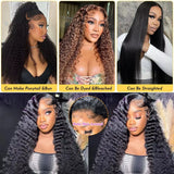 Deep Wave HD Lace Front Wig Water Wave Human Hair Wigs 40 Inch 13x6 Deep Wave Lace Front Wigs Wet and Wavy Human Hair Wigs Pre Plucked Deep Wave Lace Front Wigs