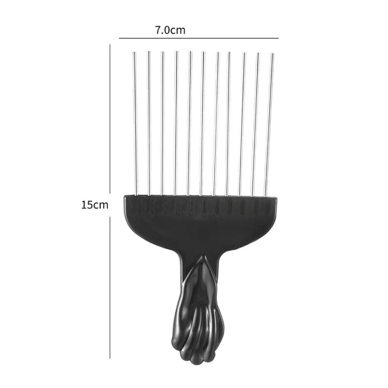 Black Metal Hair Comb Men's Hairdressing Combs Barbershop Hair Dye Brush African Pick Afro Hairbrush Hair Salon Styling Tools
