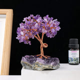 Natural Amethyst Cluster Crushed Stone Tree Crystal Gem Base Home Decoration Crafts Divination Energy Healing Meditation Gifts