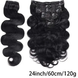 Body wave clip-in human hair extensions for effortless volume by HSF Marketplace