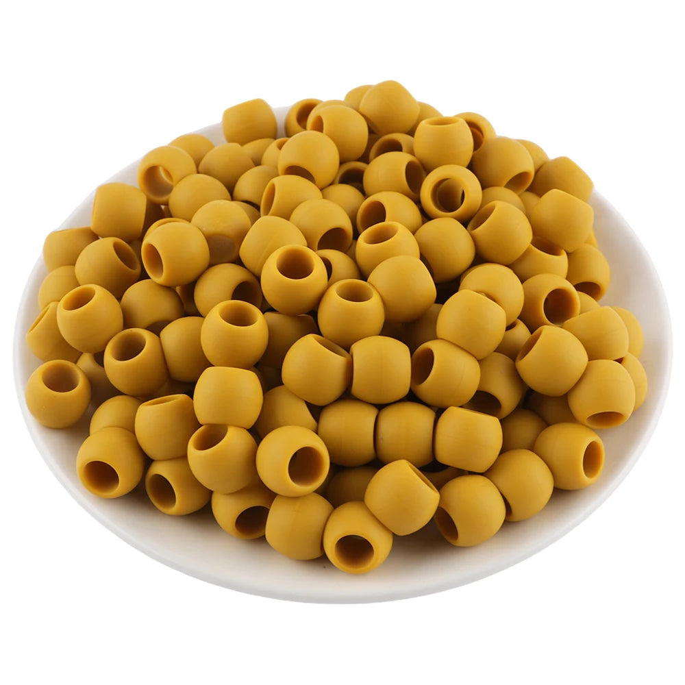 20Pcs 7.9x14mm Big Hole Silicone Beads Hair Positioning Beads for DIY Bracelet Jewelry & Hair Braiding Supplies