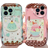 Polka dot mint green iPhone case by HSF Marketplace, soft silicone protective cover