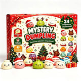 Christmas squishy advent calendar with 24-day countdown, dumpling-shaped sensory toys for holiday decor and gifts