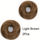 2-piece black human hair scrunchies by HSF Marketplace for fluffy messy buns and effortless ponytail updos