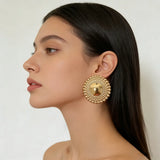 Elegant gold plated hoop earrings for women, shown as wedding jewelry