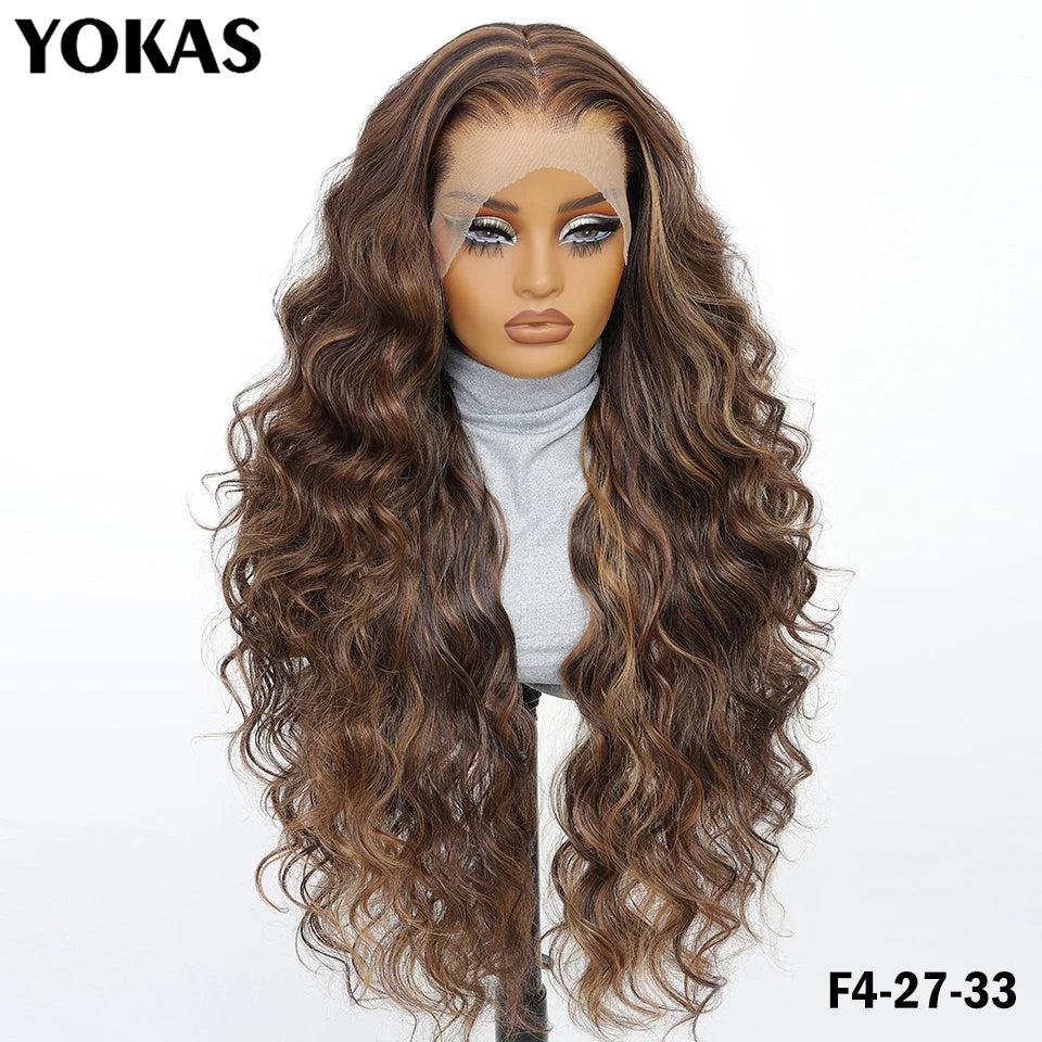 30 Inch Synthetic And Blend Lace Wigs For Women Body Wave Women Wigs 13x6 HD Lace Frontal Wigs With Baby Hair For African Female