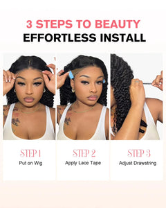 Glueless Burmese Curly Human Hair Wig Ready to Wear 13x4 Deep Wave Curly Lace Front Human Hair Wigs For Woman on Clearance Sale for Women Ready to Wear On Clearance Sale Pre Plucked Wig Party Work Daily Life