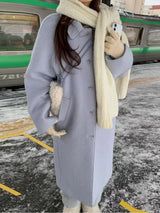 Korean style women's woolen coat, soft warm design in a stylish silhouette by HSF Marketplace