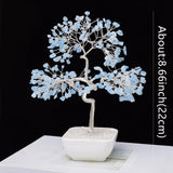 1pc Natural Crystal Tree with Chakra Stones: Money Tree on White Ceramic Bowl, Copper Wire Design for Feng Shui & Yoga Home Deco