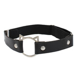 Women’s PU leather leg garter with heart rivets, spikes, and elastic thigh strap in punk goth style