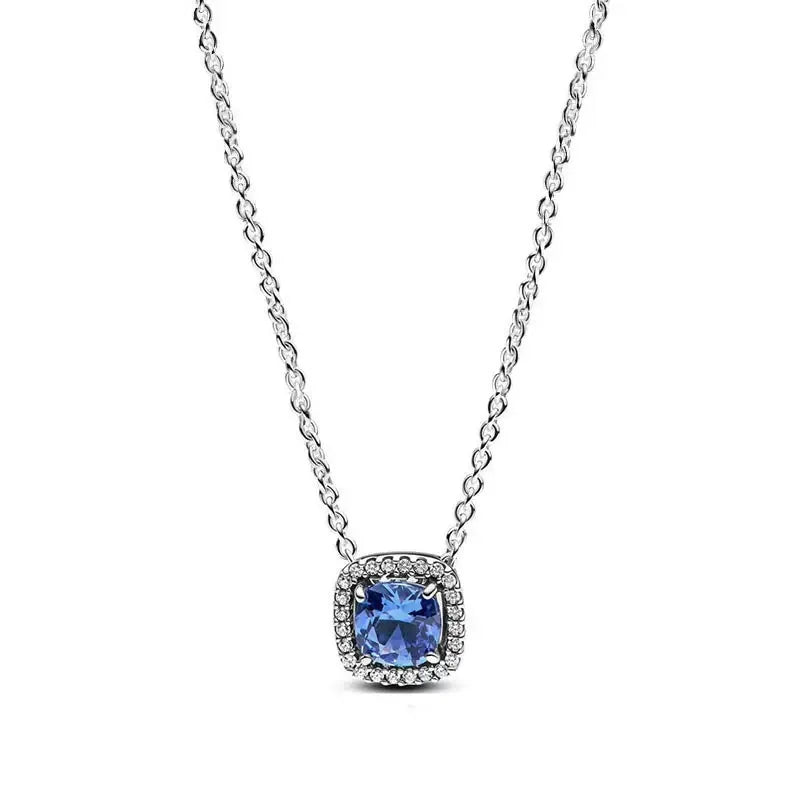 Silver heart pendant necklace with zircon accents, featuring a circular design and fit charms, perfect for women's jewelry gifts.