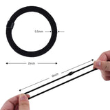 10Pcs/Bag Black Flocked Hair Ties Basic Elastic Hair Bands Soft No Damage Hair Rubber Ponytail Holders