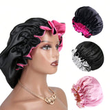 Two-tone satin reversible sleeping bonnet for hair protection by HSF Marketplace