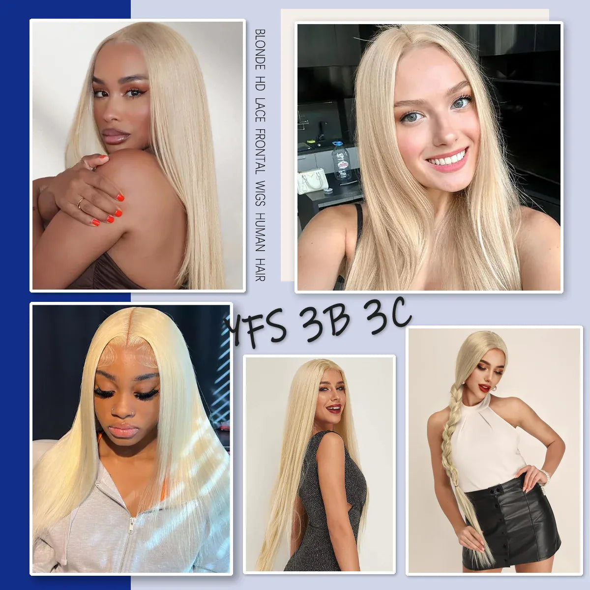 40 Inches 200% Density 13x6 13x4 HD Transparent Invisible Lace Frontal Wig Blonde Bone Straight #613 613 Blonde Human Hair Wigs Brazilian Hair Pre Plucked Pre Cut Lace Pre Bleached Knots Pre Styled For Women