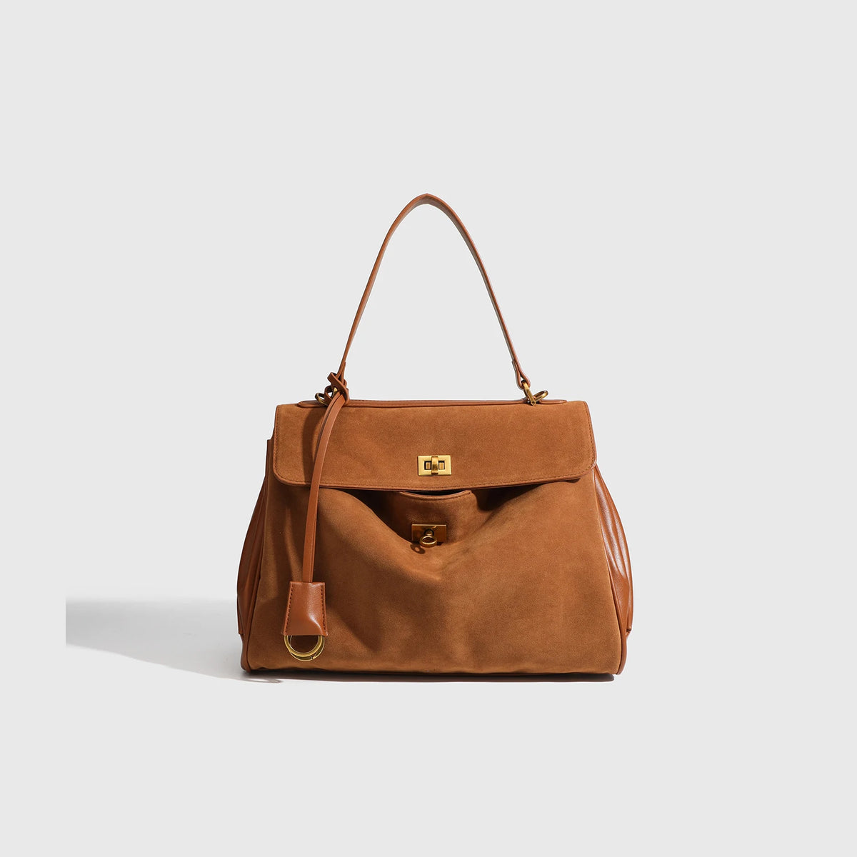 Large capacity women's split leather tote bag by HSF Marketplace, spacious everyday handbag in a structured design