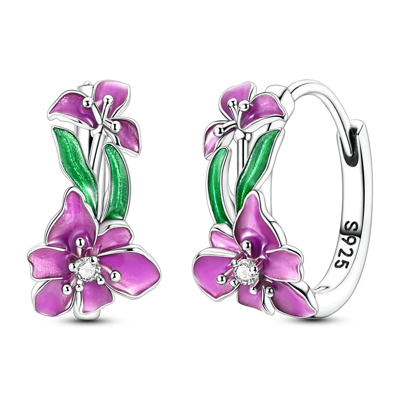 925 sterling silver hoop earrings with zirconia, hypoallergenic fashion jewelry for women and girls
