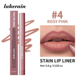 Waterproof Stain Lip Liner Pencil by HSF Marketplace with 8 creamy nude shades for long-lasting matte lip contouring.