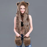 3-in-1 winter warm earmuff hat with scarf and gloves set by HSF Marketplace