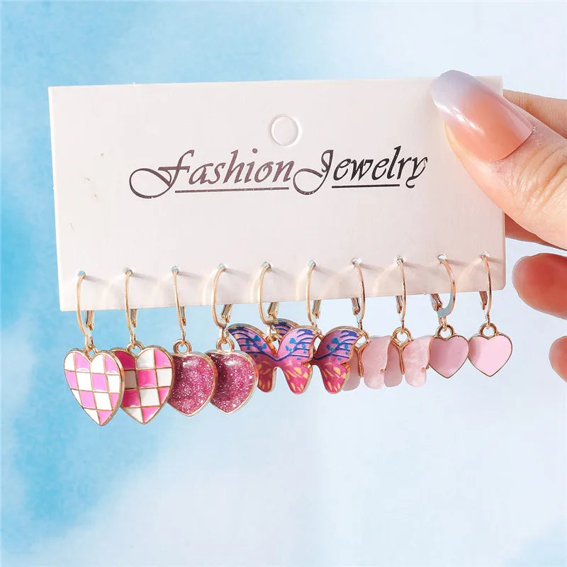 Cute donut earring set, 10-piece resin dangle jewelry collection in assorted colorful donut designs