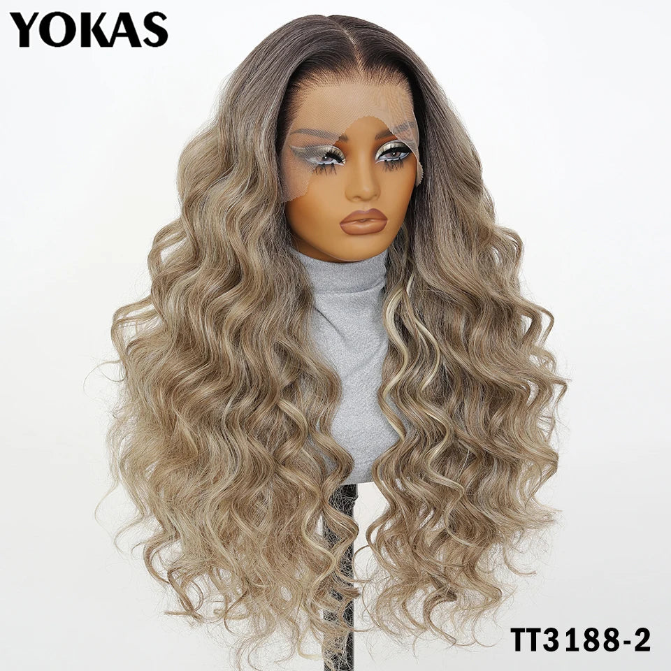 30 Inch Synthetic And Blend Lace Wigs For Women Body Wave Women Wigs 13x6 HD Lace Frontal Wigs With Baby Hair For African Female