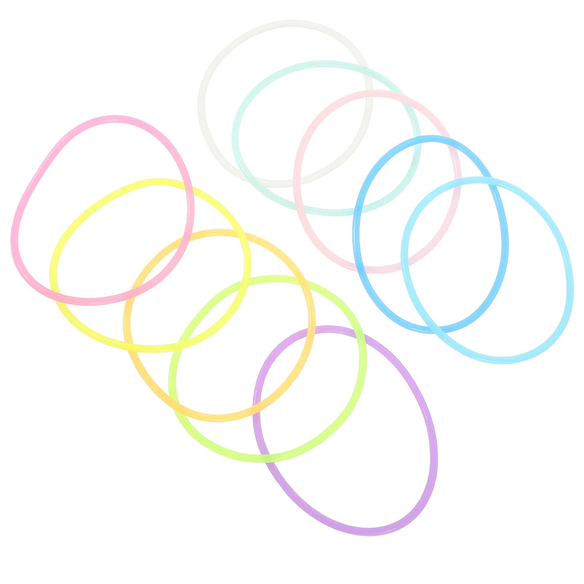 30Pcs Silicone Hair Tie Design Glow in The Dark Rubber Band Fine Bracelet for Women Fashionable Wristband Hair