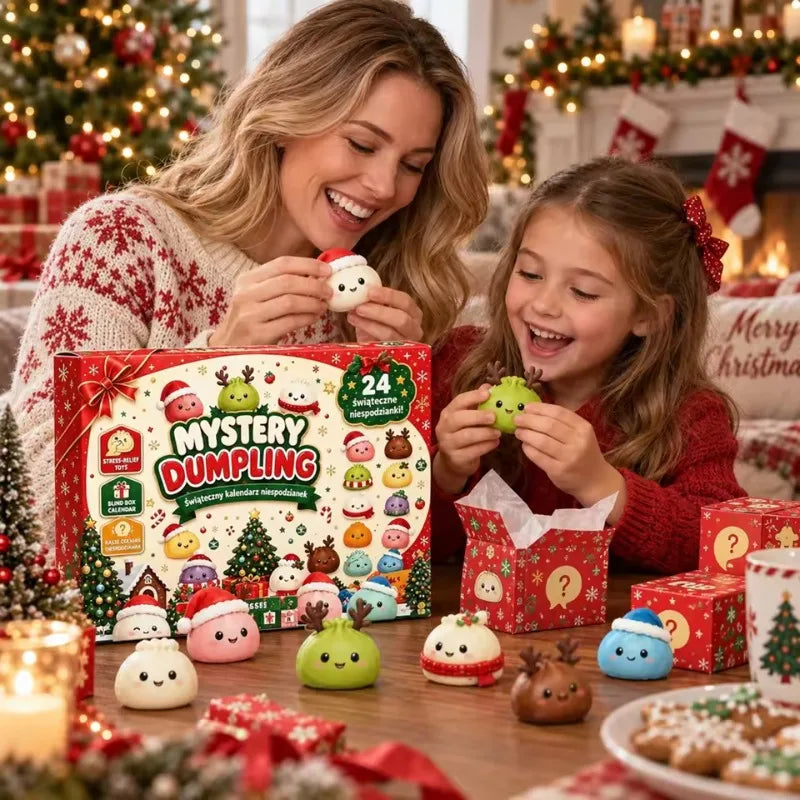 24 Day Christmas Advent Calendar, Mystery Dumpling Squishy Toys, Mini Bao Bun Blind Box Fidget Toys, Holiday Gifts Surprise Box.