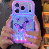 Luminous purple butterfly phone case for iPhone models by HSF Marketplace