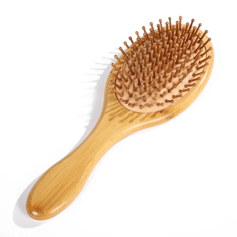 Wooden bamboo hair brush for healthy scalp and reduced hair loss by HSF Marketplace