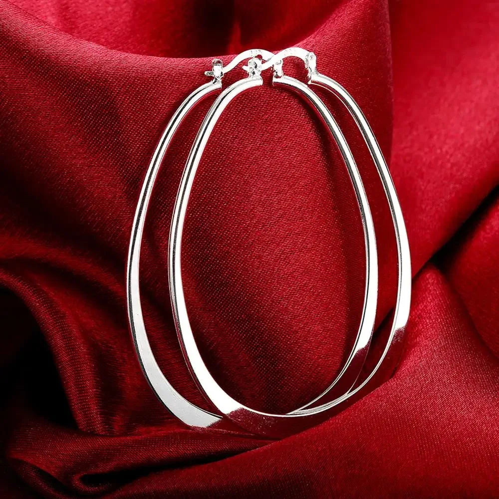 925 sterling silver hoop earrings for women, trendy elegant jewelry by HSF Marketplace