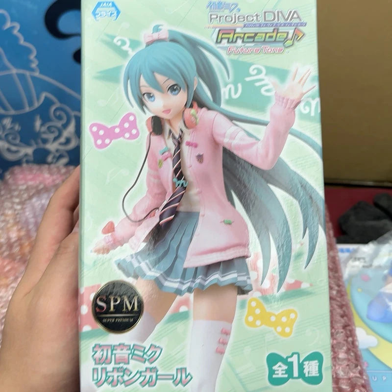 SEGA SPM Hatsune Miku Ribbon Girl PVC anime figure from Project DIVA Arcade Future Tone, 23cm collectible model