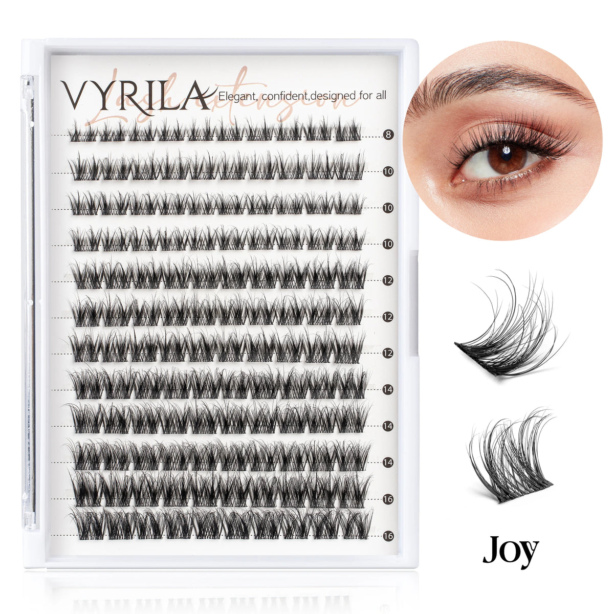 C curl mix lash clusters for natural 3D wispy eyelash extensions by HSF Marketplace