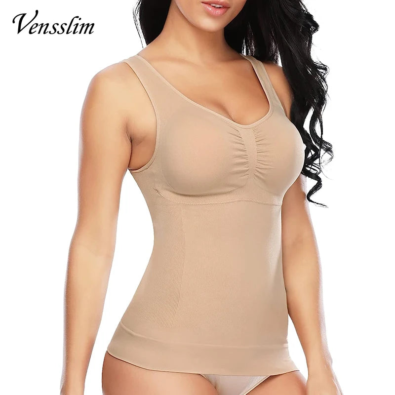 Vensslim women’s plus size push-up body shaper vest with removable pads and waist trainer corset design